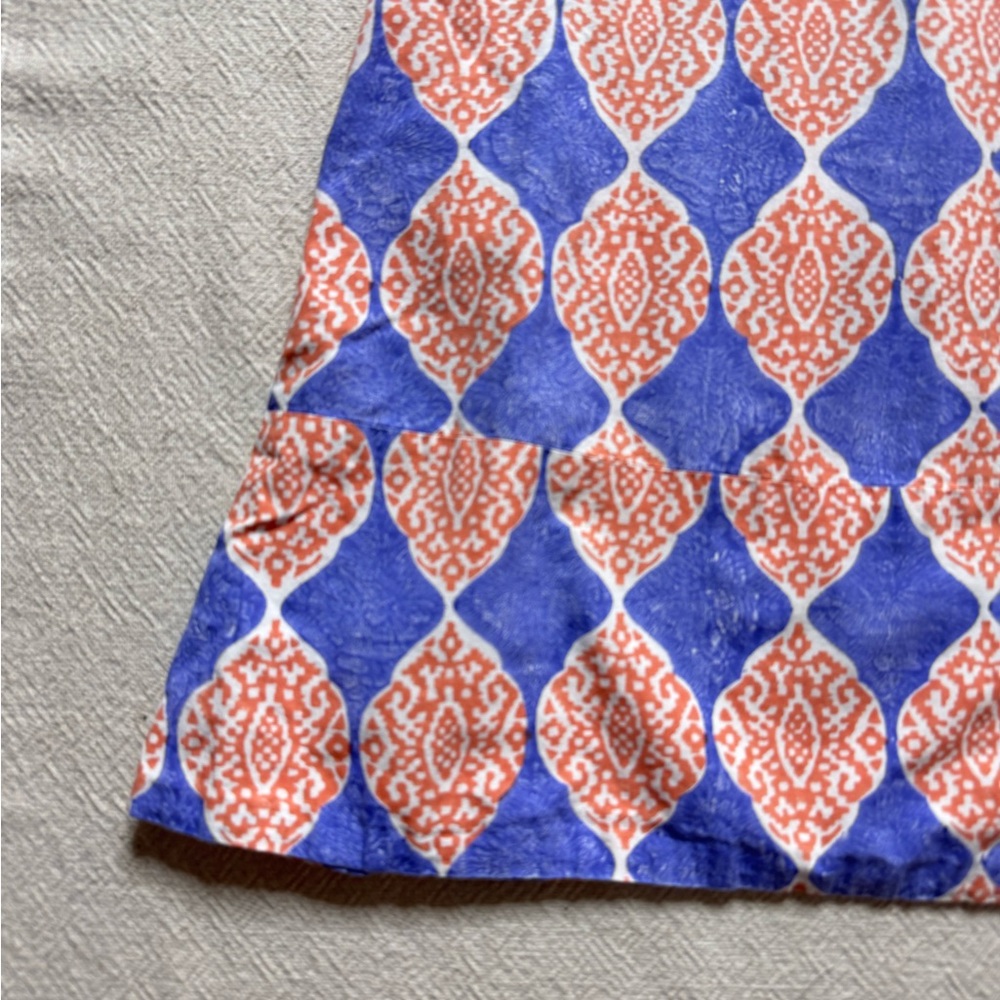 Roller Rabbit Fabiola Blue Orange Tile Print Mini Dress S - Picture 3 of 7